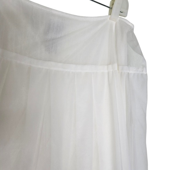Lilith White Tulle Skirt L Midi Tie Zip Waist A Line Layered Party Wedding Guest - Picture 12 of 16